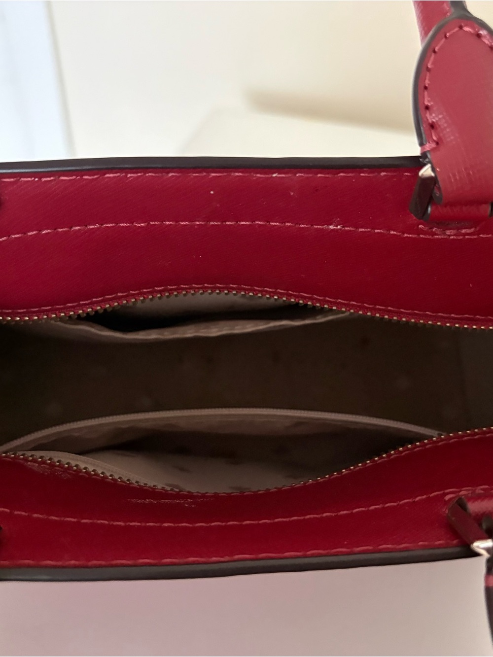 Kate Spade Staci Medium Satchel Red Currant Leather Crossbody Handbag - Picture 4 of 4